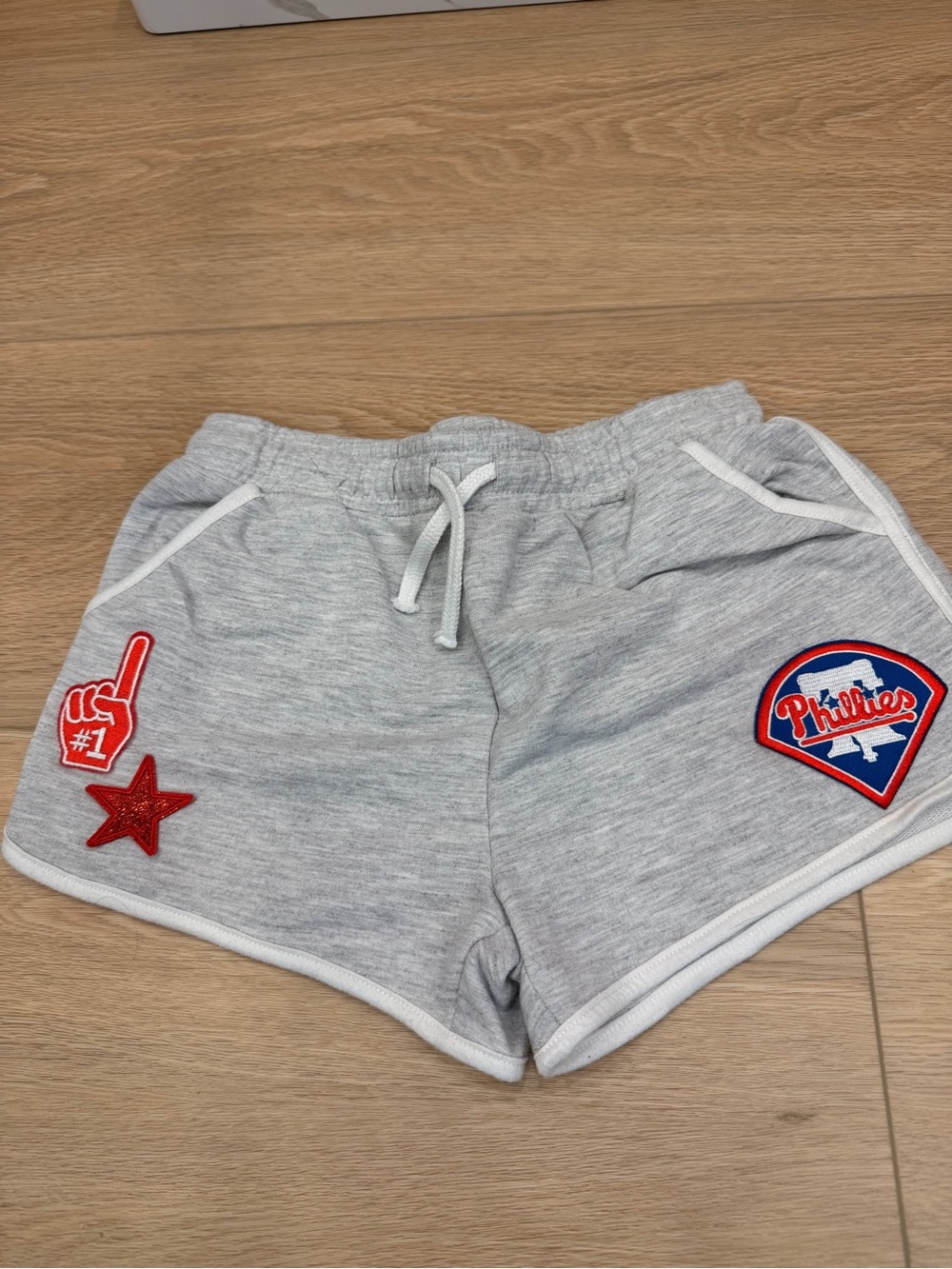 Kids Phillies Grey Shorts with Red Sports Patches